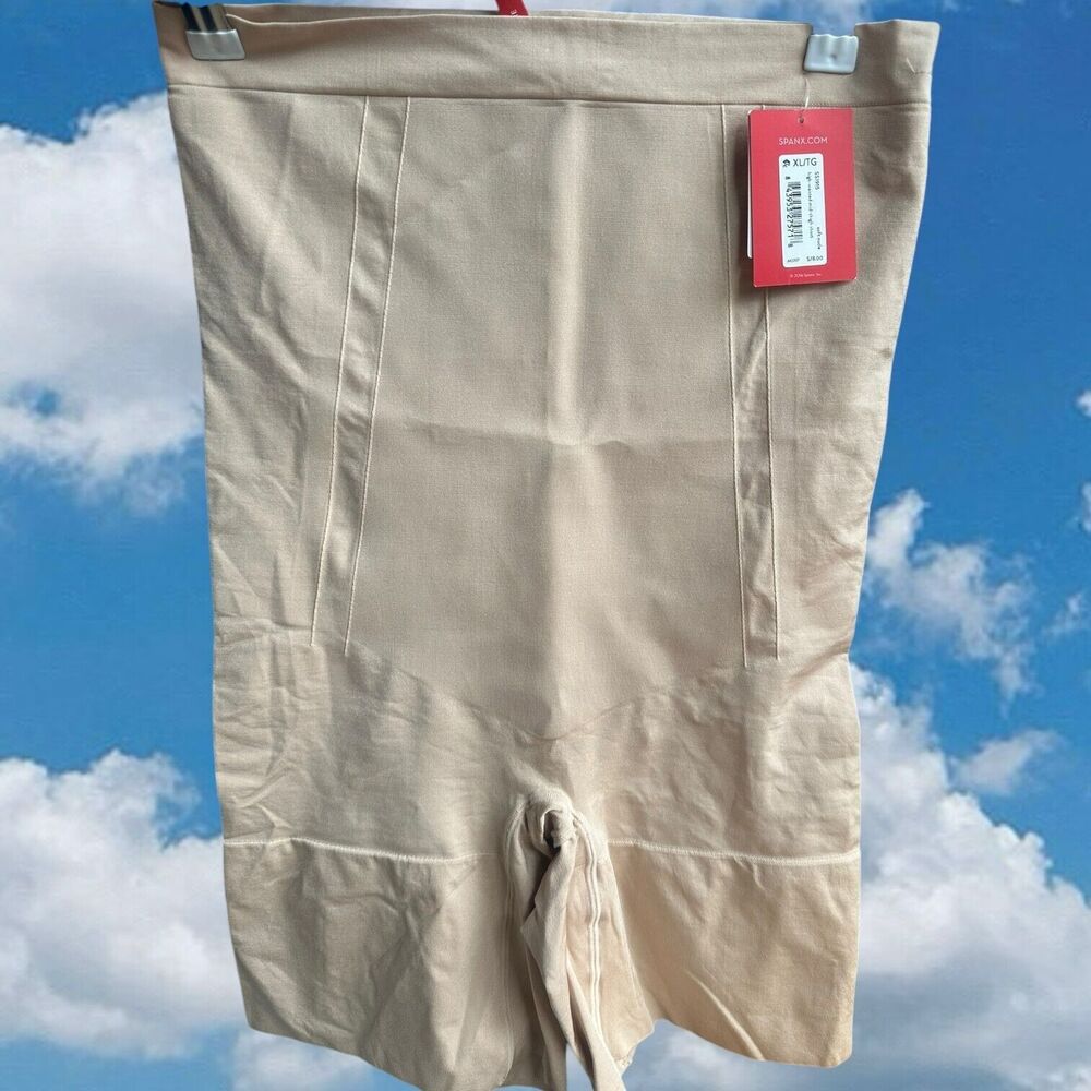 SPANX Womens XL Oncore High-Waisted Mid-Thigh Short Shapewear Soft Nude NEW